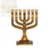 Gold Plated 12 Tribes Temple Jerusalem Ornament 7 Branch Menorah